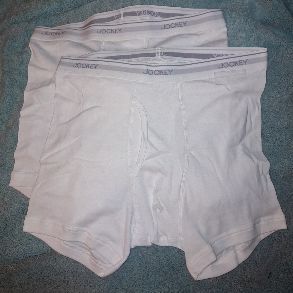 🇺🇲2pc NWOT WHITE Jockey Size L Men's Staycool Boxer Briefs